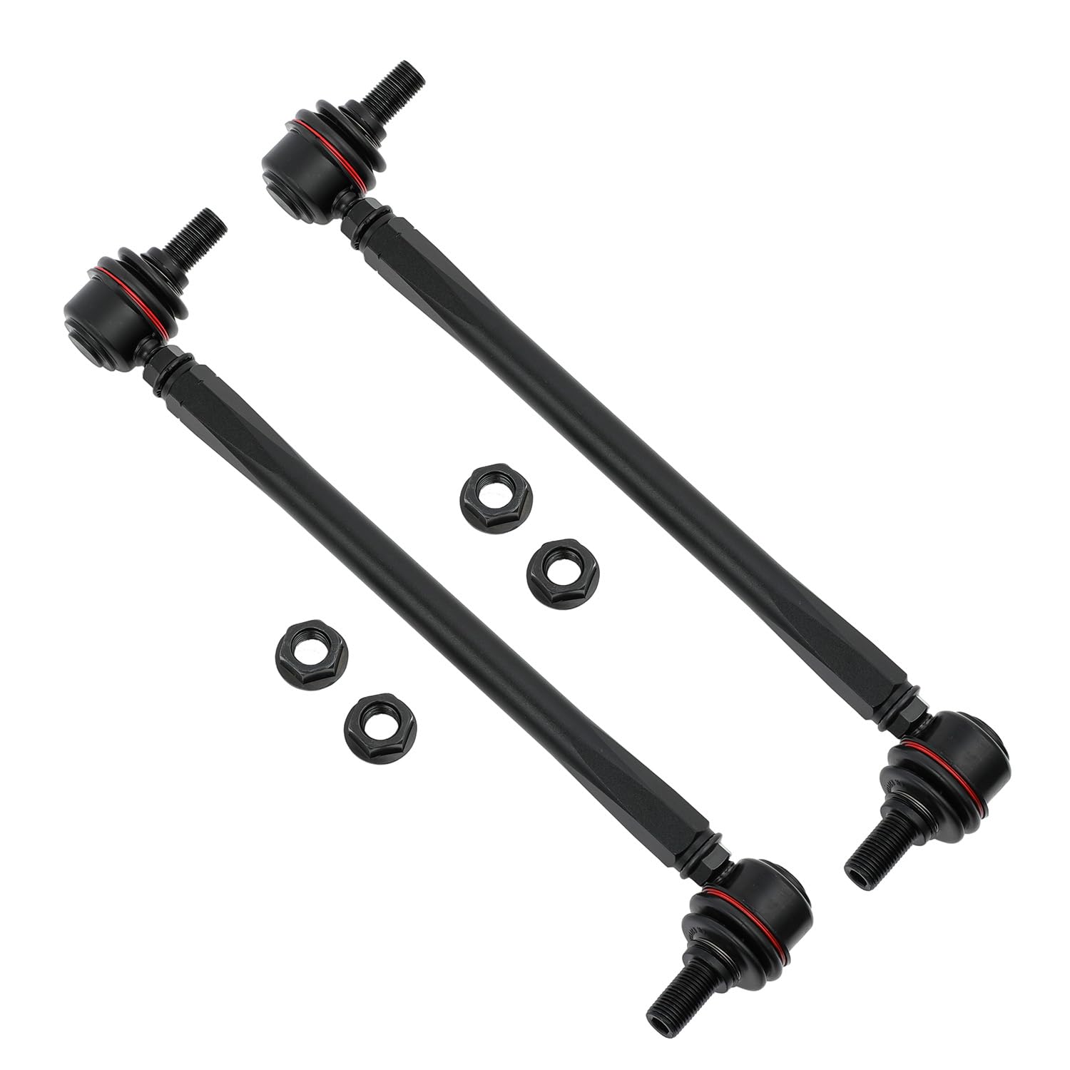 Adjustable Front Stabilizer Sway Bar End Links Kits 275MM-315MM (Overall length bolt to bolt), Ball joint stud size 12mm, Aluminum Sway Bar