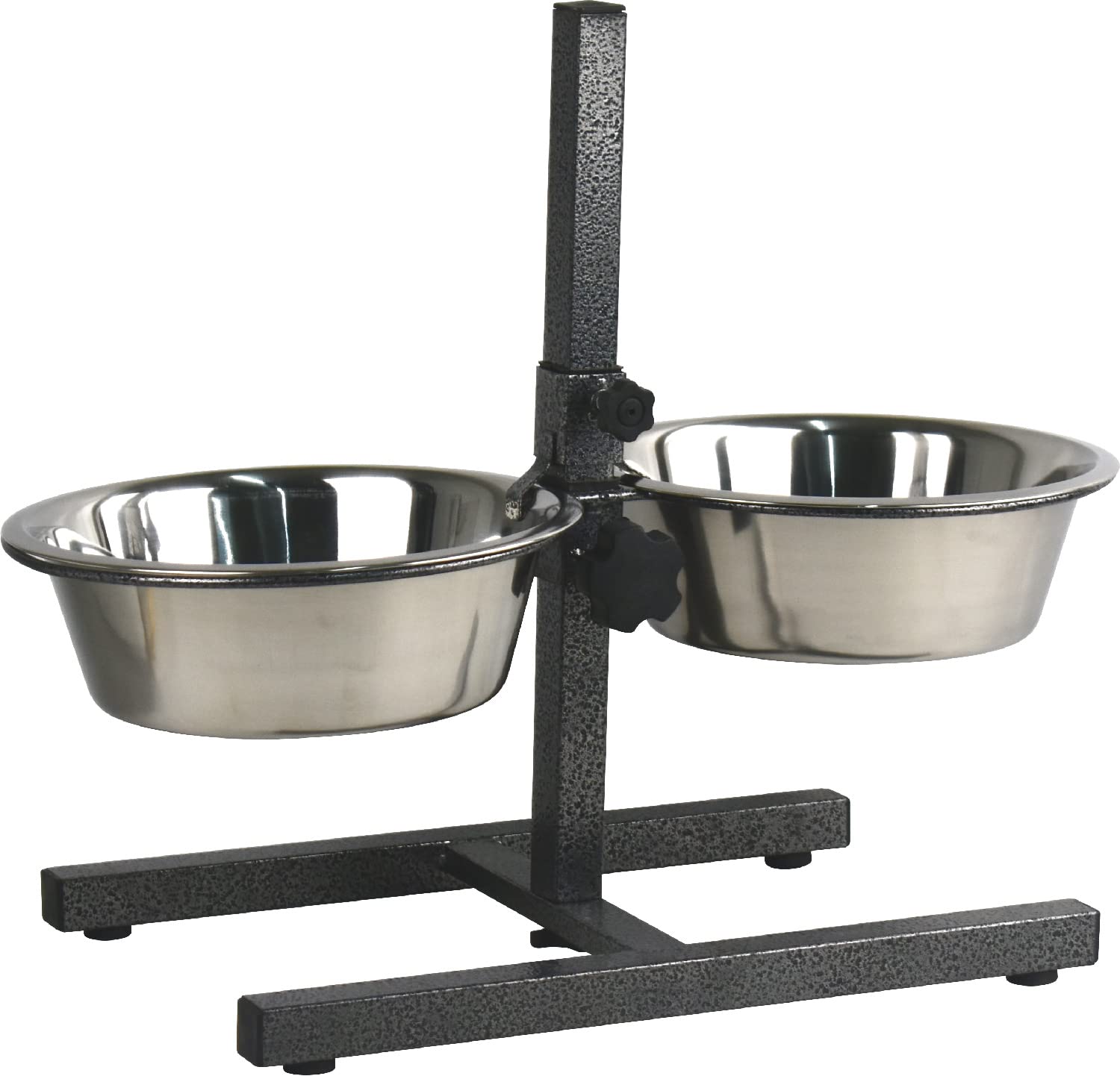 Sterling Ventures Variable Height Dog Pet 2 Bowls Feeding Water Station (Bowl Size 22 x 9cm)