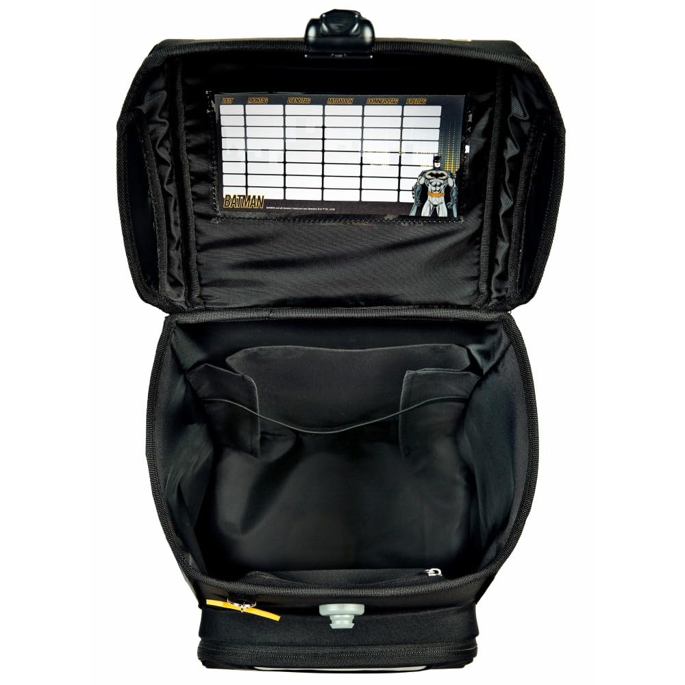 Scooli Schulranzen 1.Klasse Jungen EasyStart Schulranzen- Set (Batman 10tlg. mit Sporttasche, Brotdose, Trinkflasche, passend Plüschtier, Schultüte)