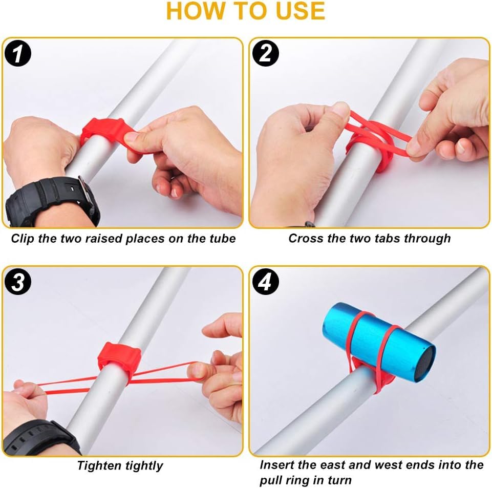 LYTIVAGEN 8 Bandes Élastiques En Silicone Pour Vélo - Fixation Lampe Torche, Téléphone Et Accessoires Multicolores (14 X 2.2 X 1 Cm)