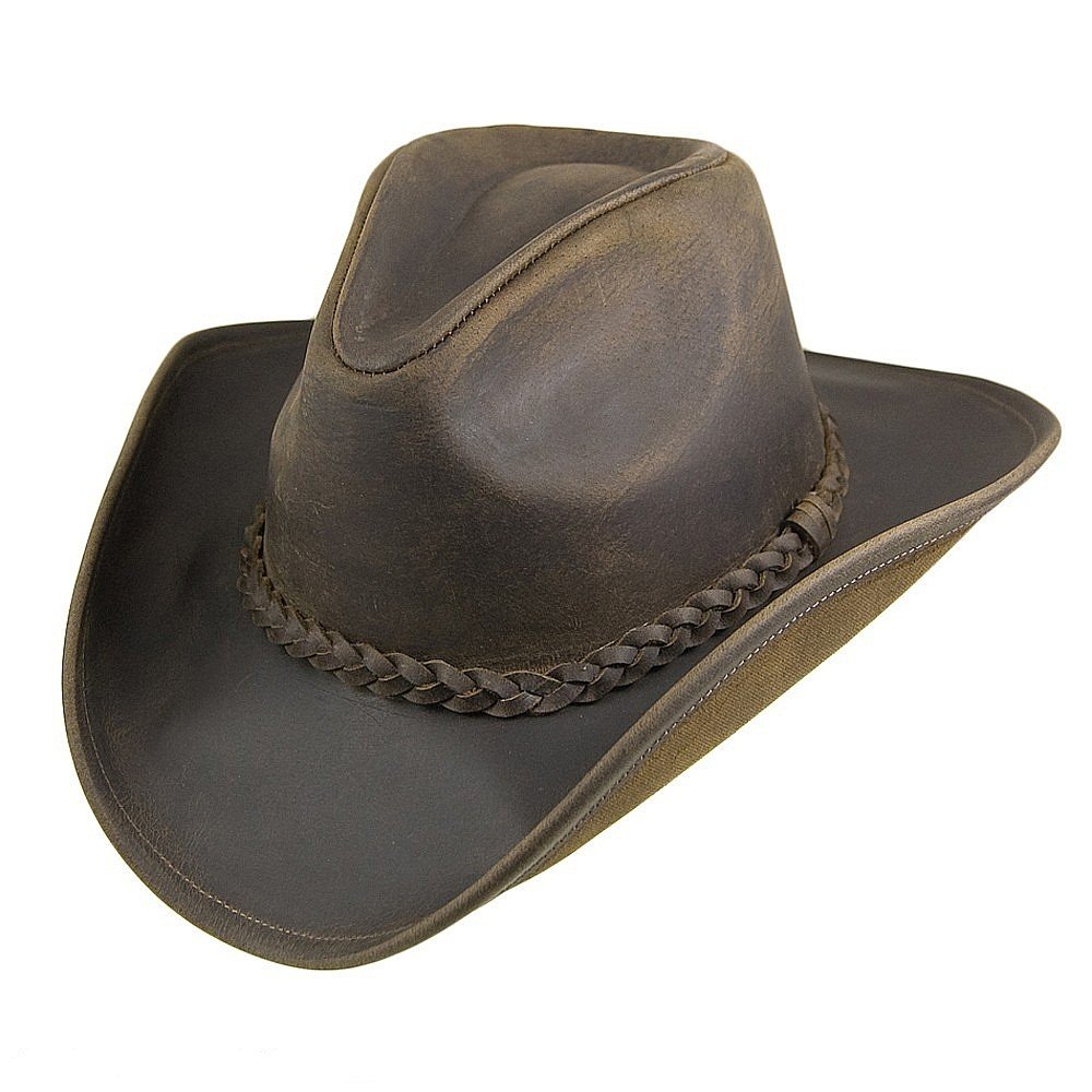 Jaxon & James Buffalo Leather Cowboy Hat - Chocolate - Large