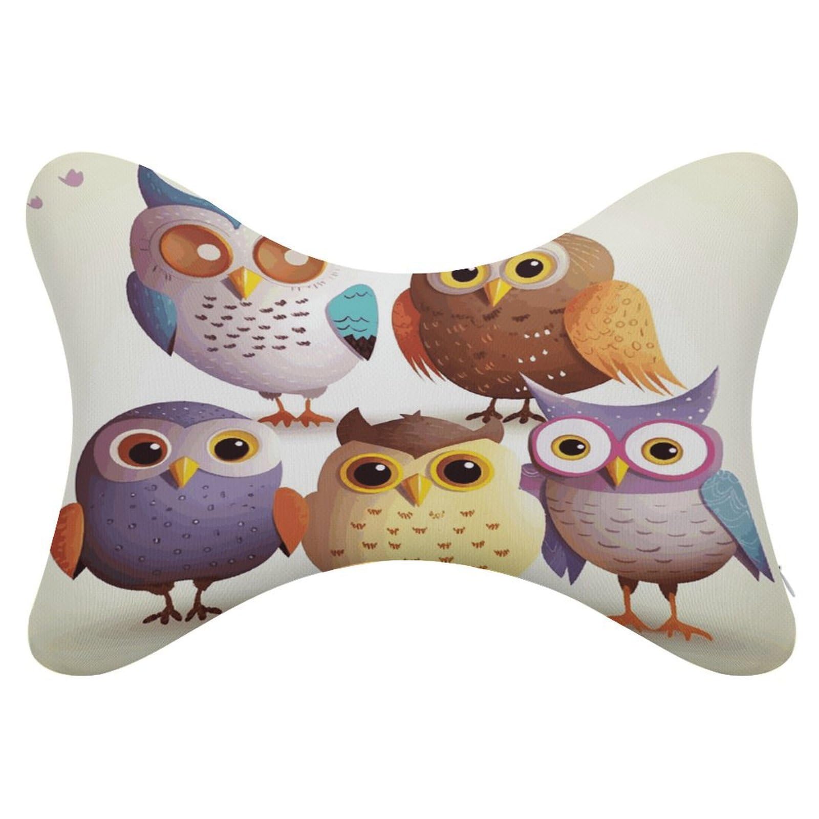 FekiLoot Owls Birds Car Headrest Set of 2,Softness Memory Foam Car Neck Pillow with Breathable Removable Cover Car Neck Support Pillow Ergonomic for Driving, Office