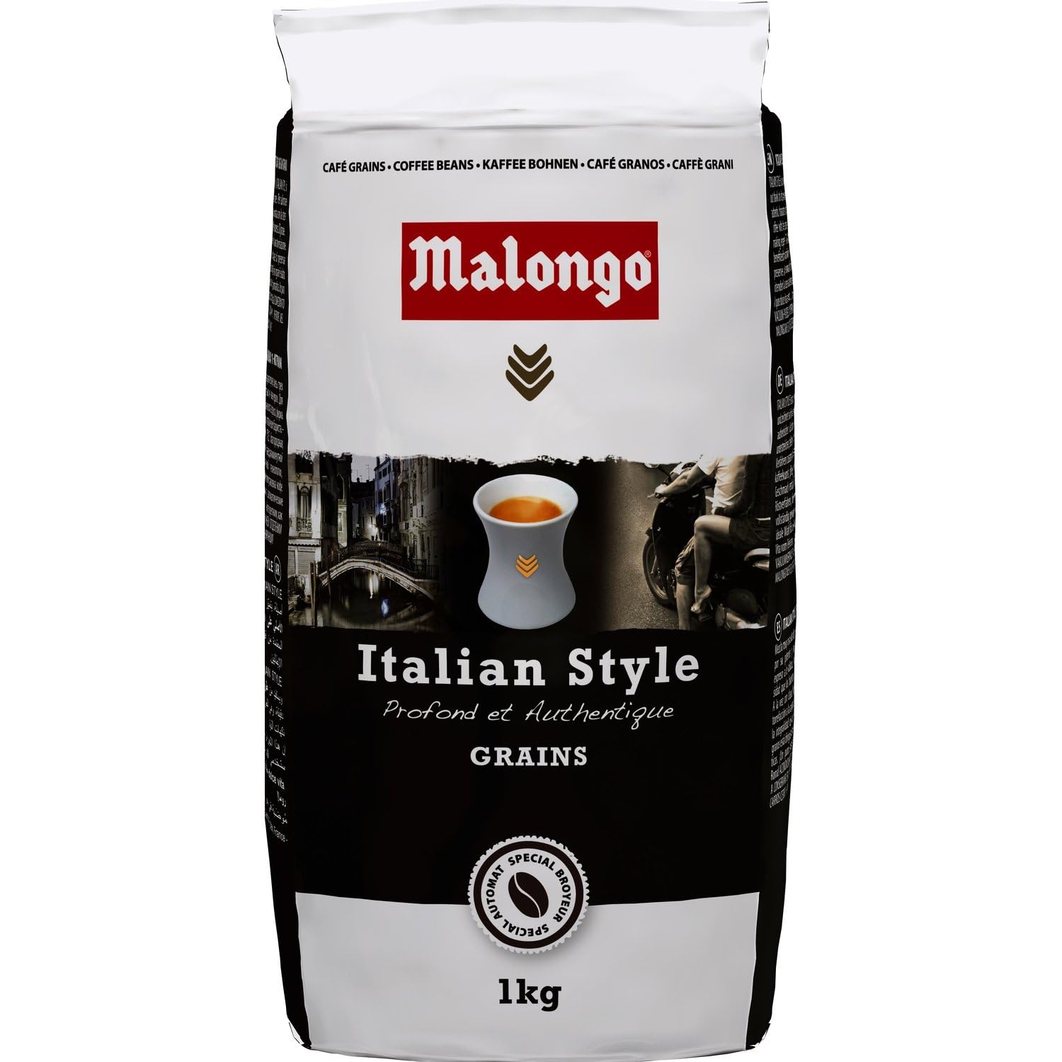 MALONGO – Café en Grains Italian Style, Arôme Intense et Riche pour un Goût Authentique (1kg) - Le lot de 2