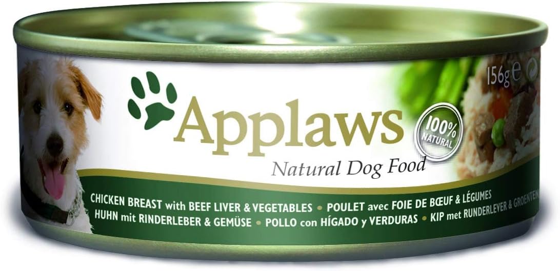 Applaws Chicken Breast with Beef Liver and Vegetables Dog Tin Food, 156g