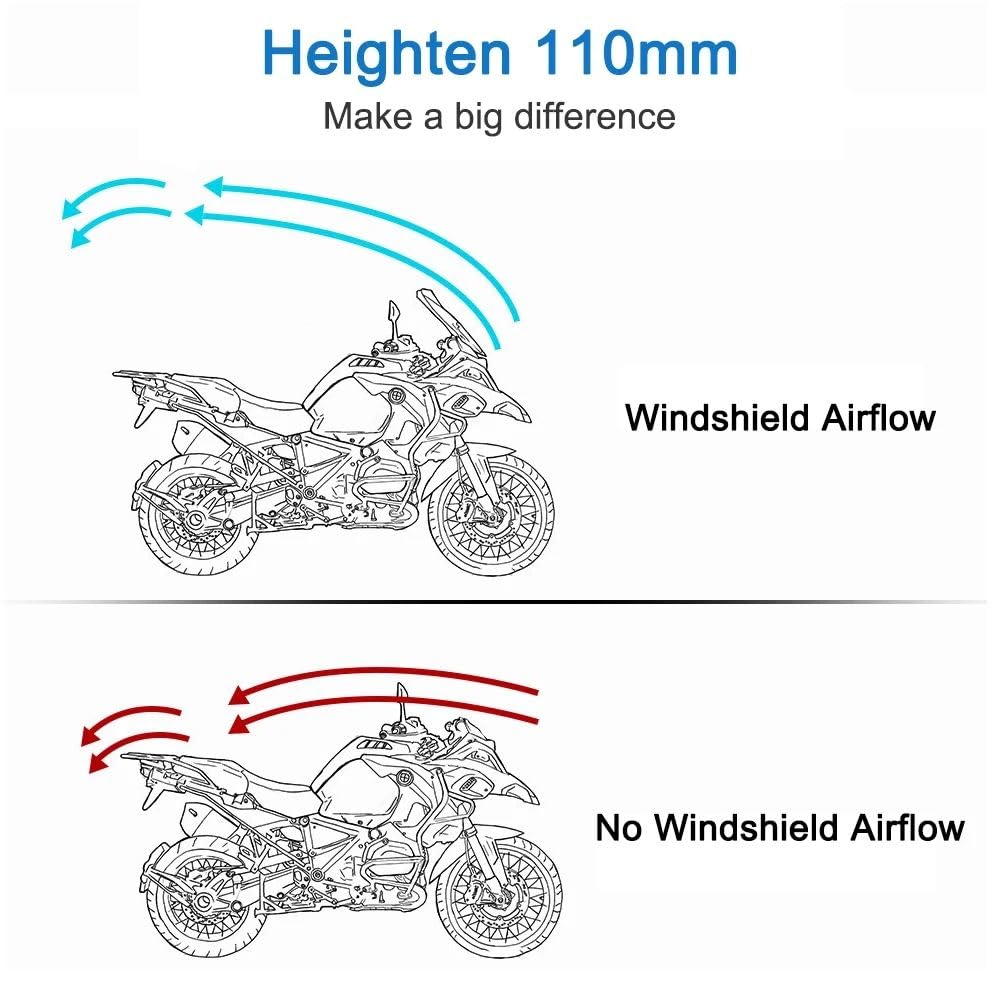 Parabrezza Moto per Benelli Leoncino 800/500, Universale Moto Parabrezza Spoiler Parabrezza Aria Deflettore del Cupolino Spoiler Deflettore Protezione Carenatura Anteriore Visiera,B