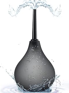 224ML Douche Enema kit Silicone, Reusable Enema for Constipation Cleaner for Men Women(Black)