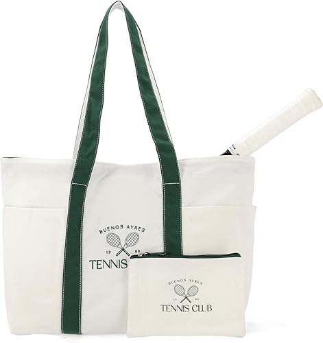Bolsa de tenis para mujer, bolsa de hombro grande para raqueta de tenis con bolsillos, funda de viaje de mano y bolsa de cosméticos, perfecta para