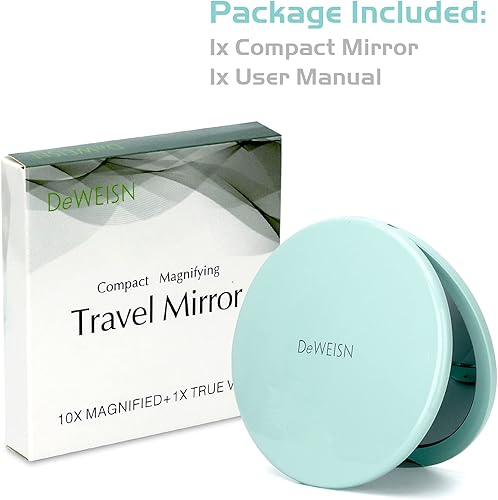 Miniatura 21 de deweisn Espejo cosmético compacto con aumento y elegante espejo de maquillaje de bolsillo compacto, espejo de maquillaje de viaje de mano