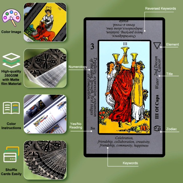 Amazon.com: Erbacan Tarot Cards for Beginners with with Meanings