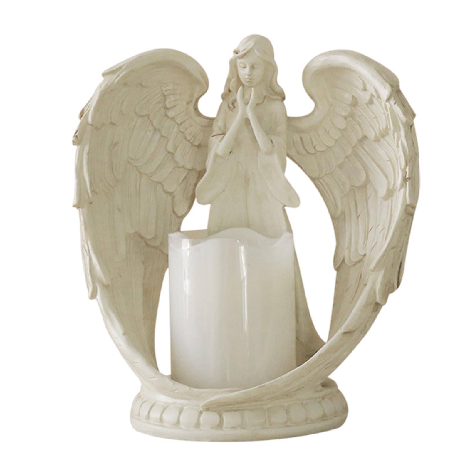 Ange en résine statuette déco intérieur bougeoir salon chambre chaleureux