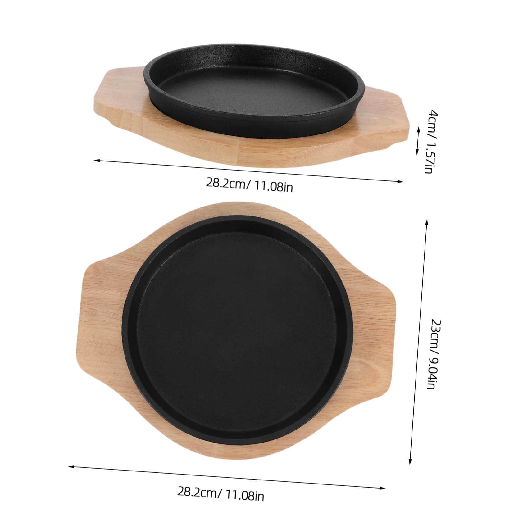 Cast Iron Steak Grill Pan Round Bbq Plate with Base for Indoor Cooking Even Heat Distribution for Meats Vegetables Easy Cleaning for Family