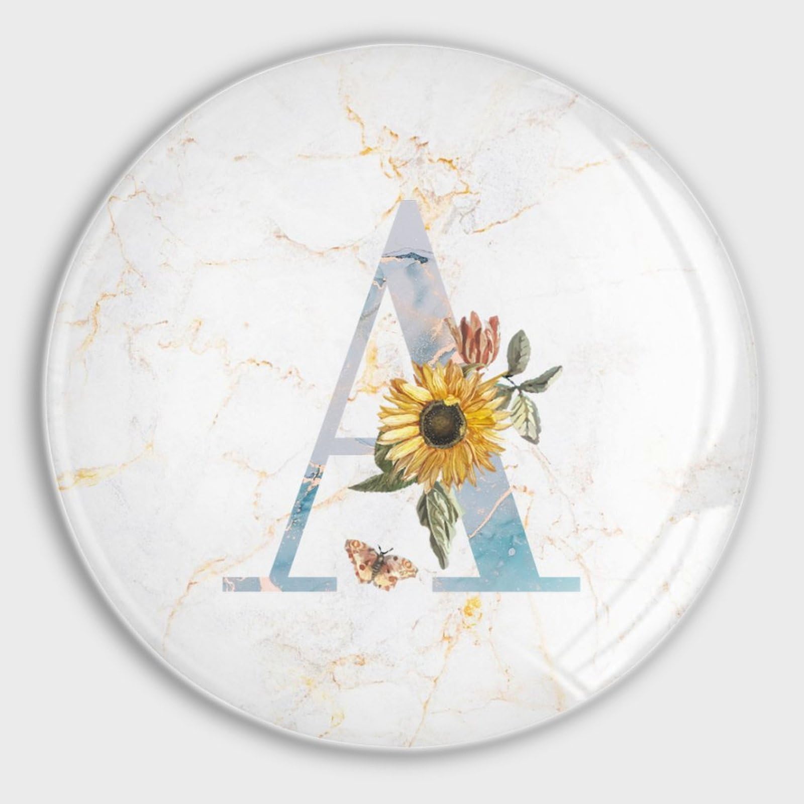 Aimants de réfrigérateur verre lettre A lot de 4 décoration tournesol cuisine et bureau