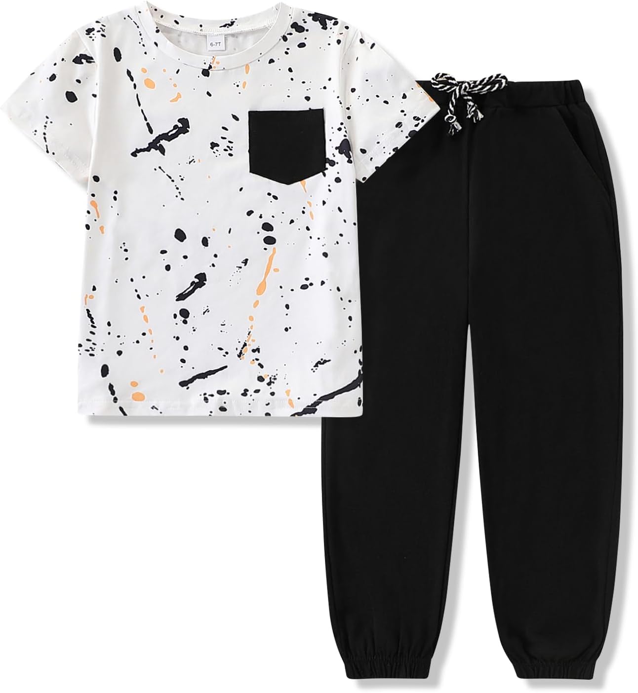 Boys Clothes 2 Piece Size 5-13 Years Short Sleeve T-Shirt & Pants Casual Boys Summer Fall Outfits Set