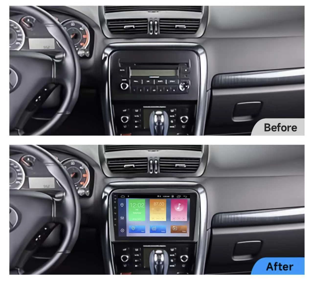 Autoradio Android 9 Pollici per Fiat Croma | CarPlay & Android Auto, Navigatore GPS, Bluetooth, WiFi, Schermo Touch HD, 4GB RAM + 32GB ROM 2005-2012