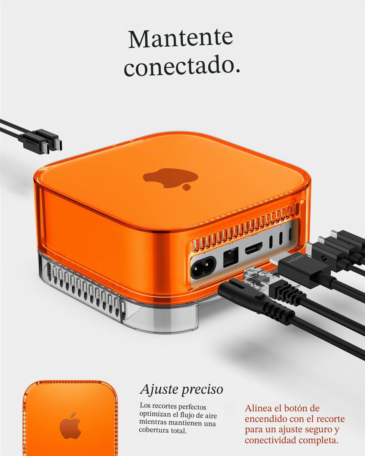 Spigen Classic C1 Funda con Soporte para Filtro de Aire Integrado Compatible con Mac Mini M4 / M4 Pro Chip (2024) - Tangerine