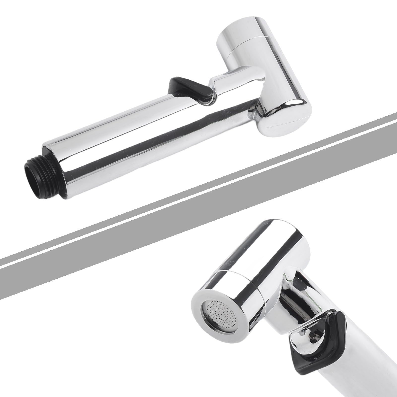 Spruzzatore portatile per bidet in ABS, soffione doccia con pressione regolabile, argento
