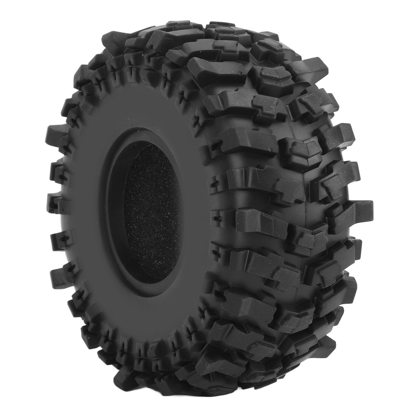 Dilwe Pneu de Voiture télécommandé, 4 Pièces Pneus sur Chenilles RC de 1,9 Pouces Pneus en Caoutchouc avec Insert en Mousse pour Voiture sur Chenilles 1/10 RC SCX10