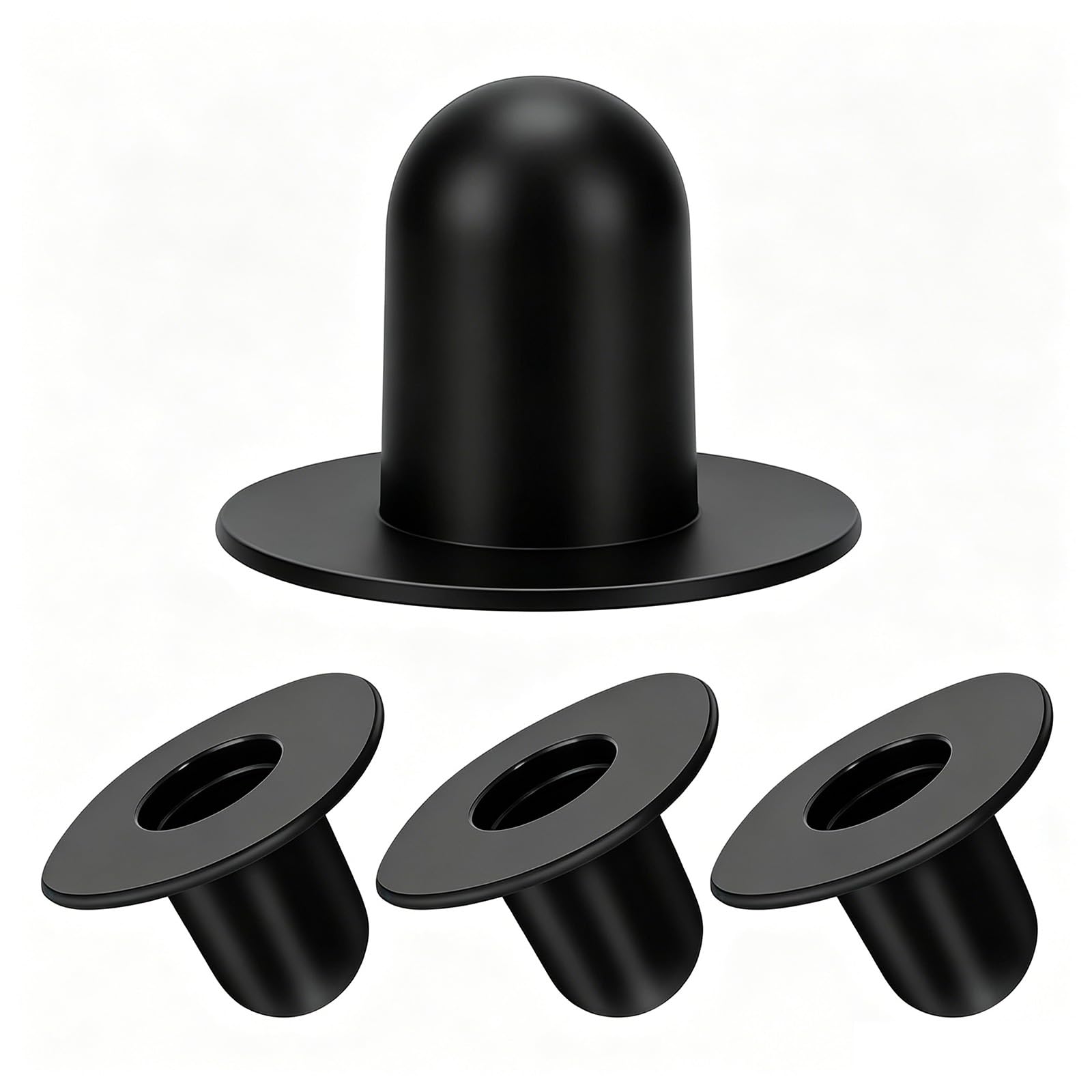 XQMMGO 4 Pack Pool Wall Plug Replacement, Swimming Pool Hole Stopper Bungs for Above Ground Pools, Pump Filter Blanking Plugs for 1.14" Hoses, Garden Paddling Pool Strainer Drain Accessories (Black)