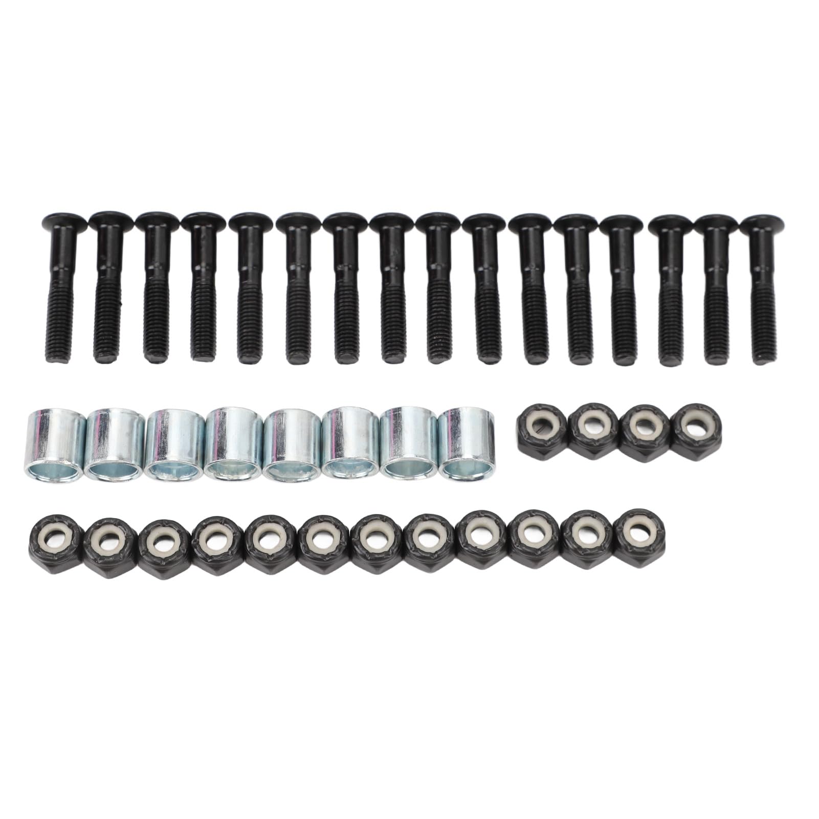 ZIZEV Skateboard Mounting Screws Nuts Set, Easy to Install Strong Load Bearing Capacity Skateboard Hardware Kit for Repairing (25mm)