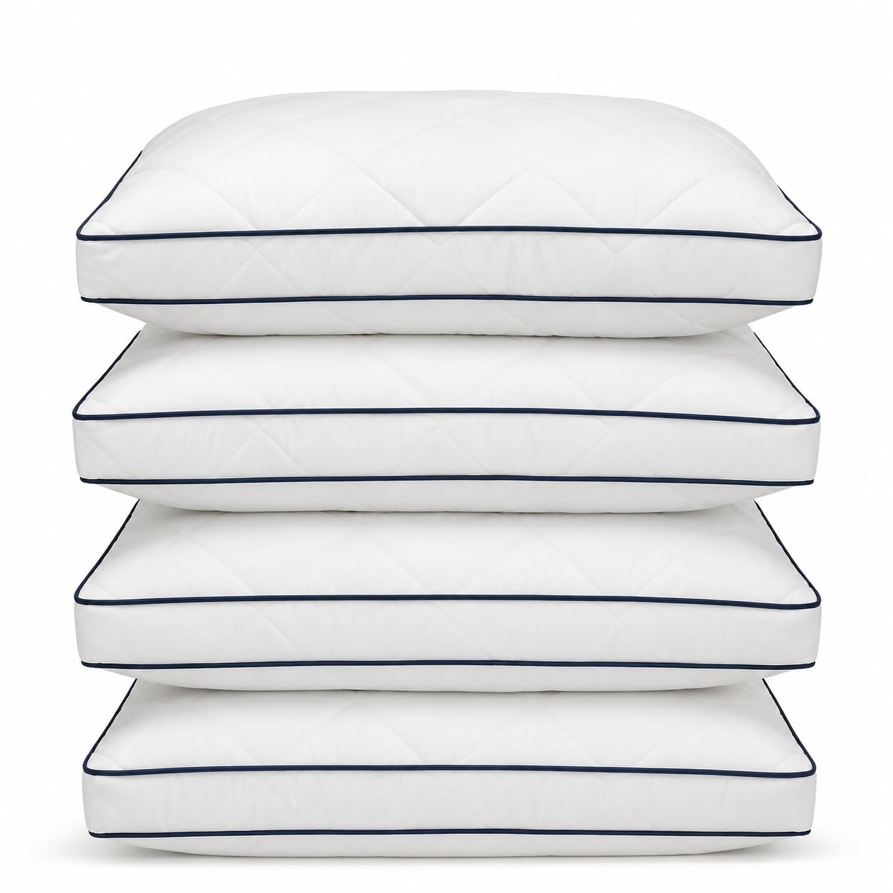 Hotel Quality Pillows 4 Pack Soft Quilted Bed Pillow Side Sleeper, Bounce Back, White Neck Pillow Supportive and Comfortable All Night Long Hypoallergenic Machine Washable