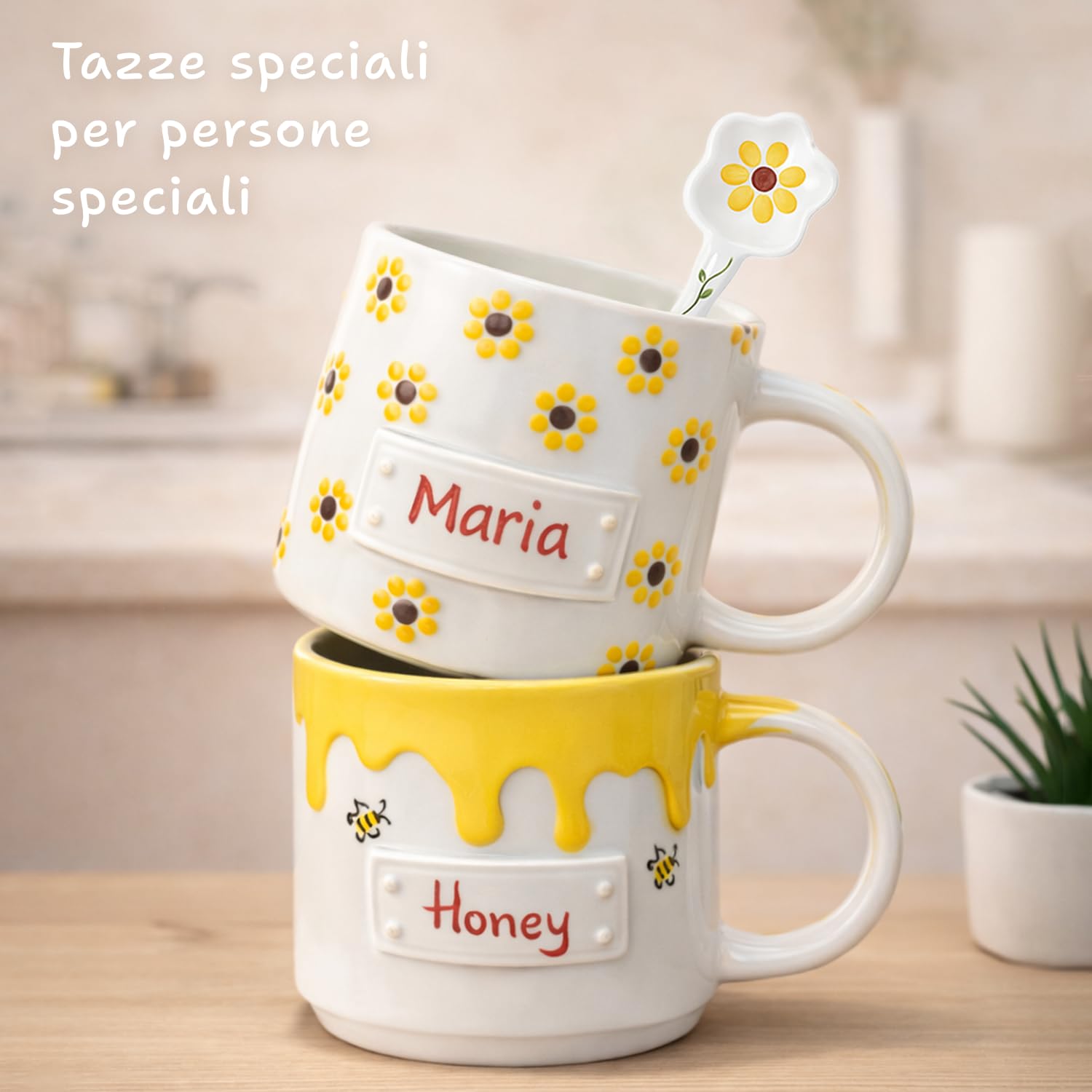 Festicy Set per Dipingere Tazze in Ceramica I 2 Tazze da 200 ml con 12 Colori, 8 Pennarelli e 4 Pennelli I Kit Creativo Adulti e Bambina I Idee Regalo Fai da Te I Hobby Creativi per Casa