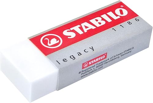 STABILO Legacy 1186 weiß 1 Stück (S) mit Radiergummi – Radiergummis