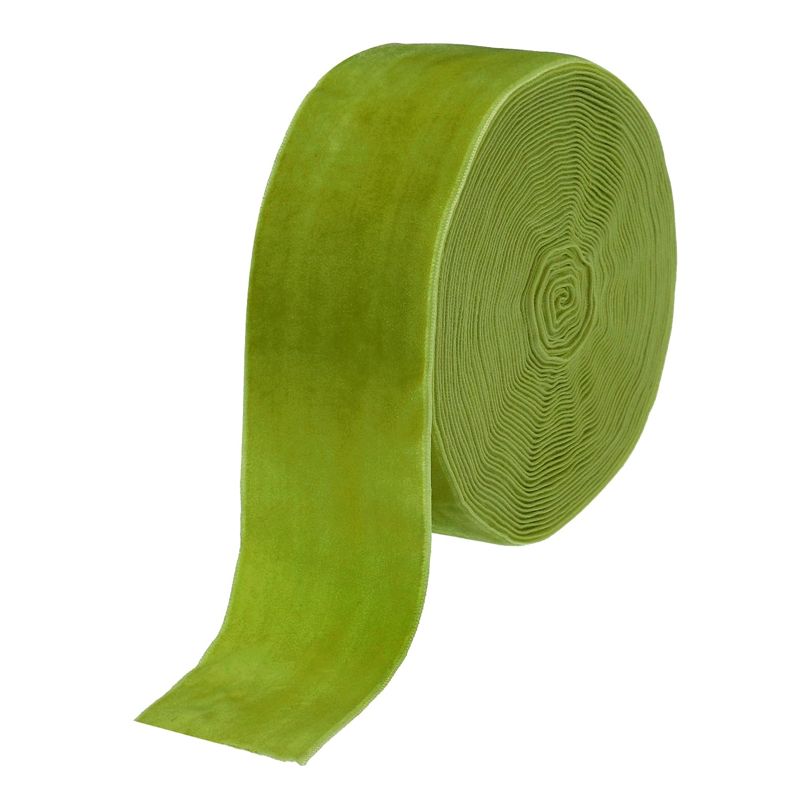 sourcing map Velvet Ribbon 2 Inch x 10 Yard Single Face Spool Silky Velvet Fabric for Bouquets DIY Crafts Gift Wrapping Wedding Party Grass Green — image 1