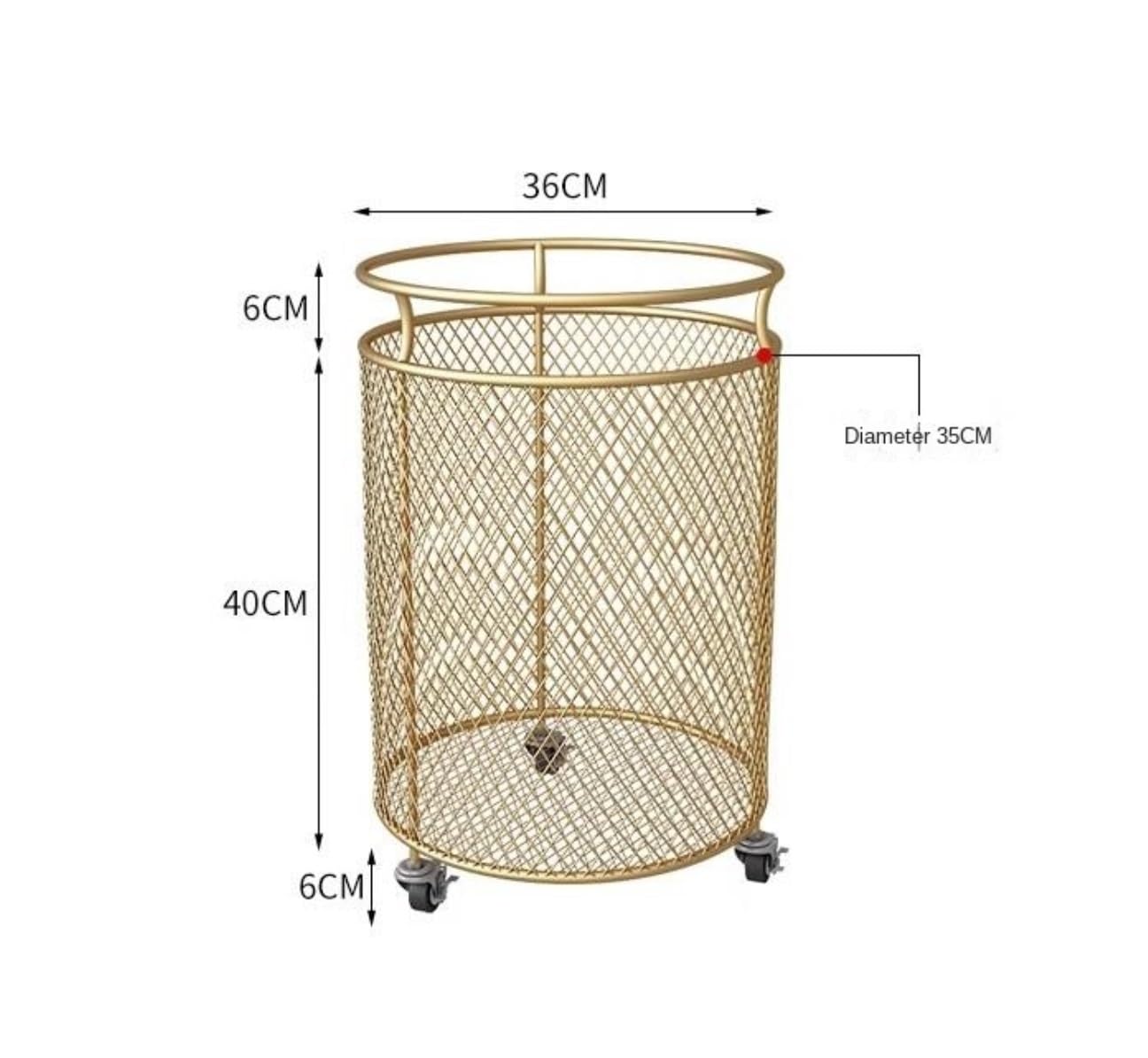 Kosz Na Pranie Kosz Na Bieliznę Metalowy Kosz Na Pranie Z Kółkami Kosz Na Pranie Kosz Na Ubrania Do Sypialni, Łazienki, Pralni Pojemnik Na Pranie Skrzynia Na Pranie (Color : White, Size : 36 * 46cm)