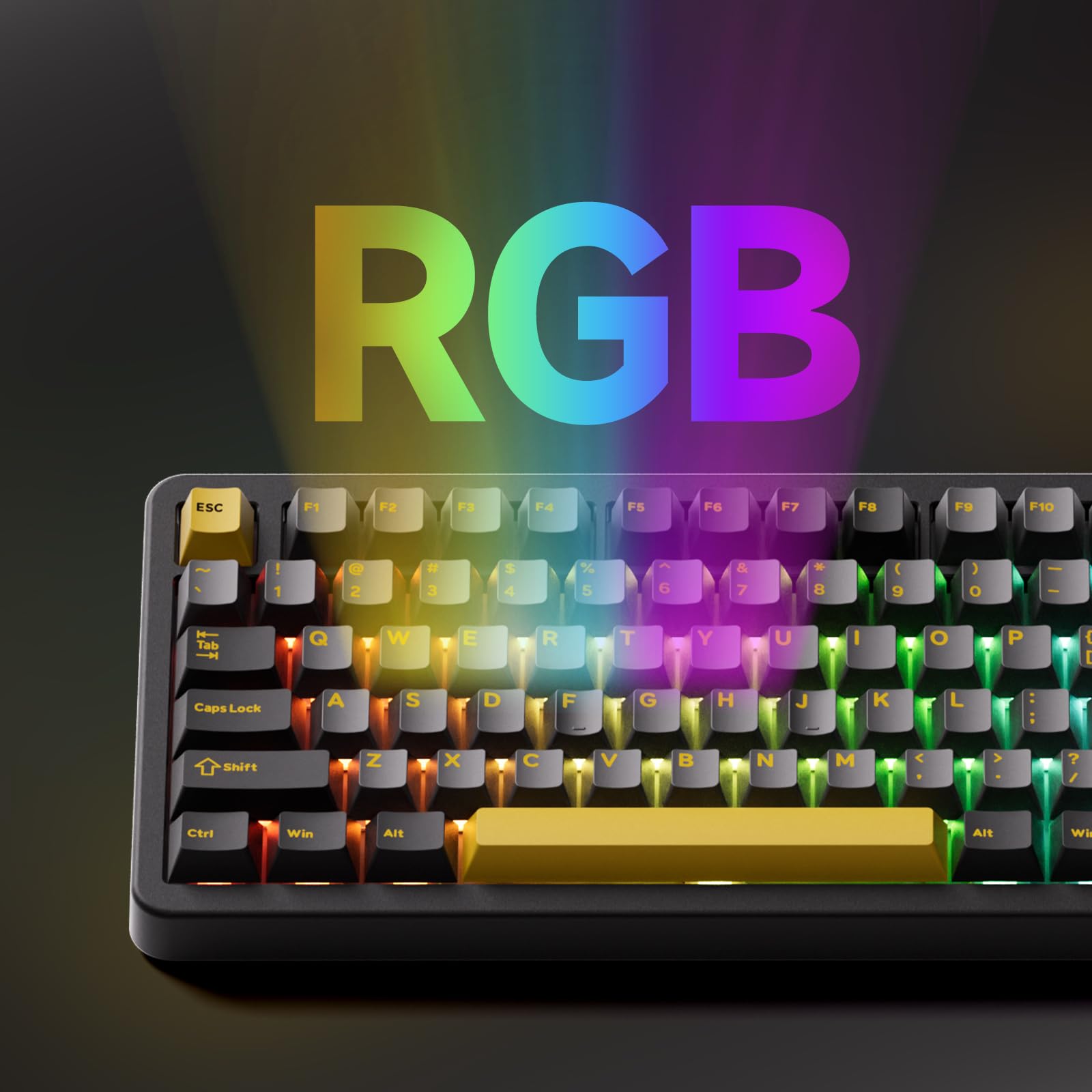 Teclado Mecânico Akko TAC87 RGB Preto e Dourado TKL Switch Akko