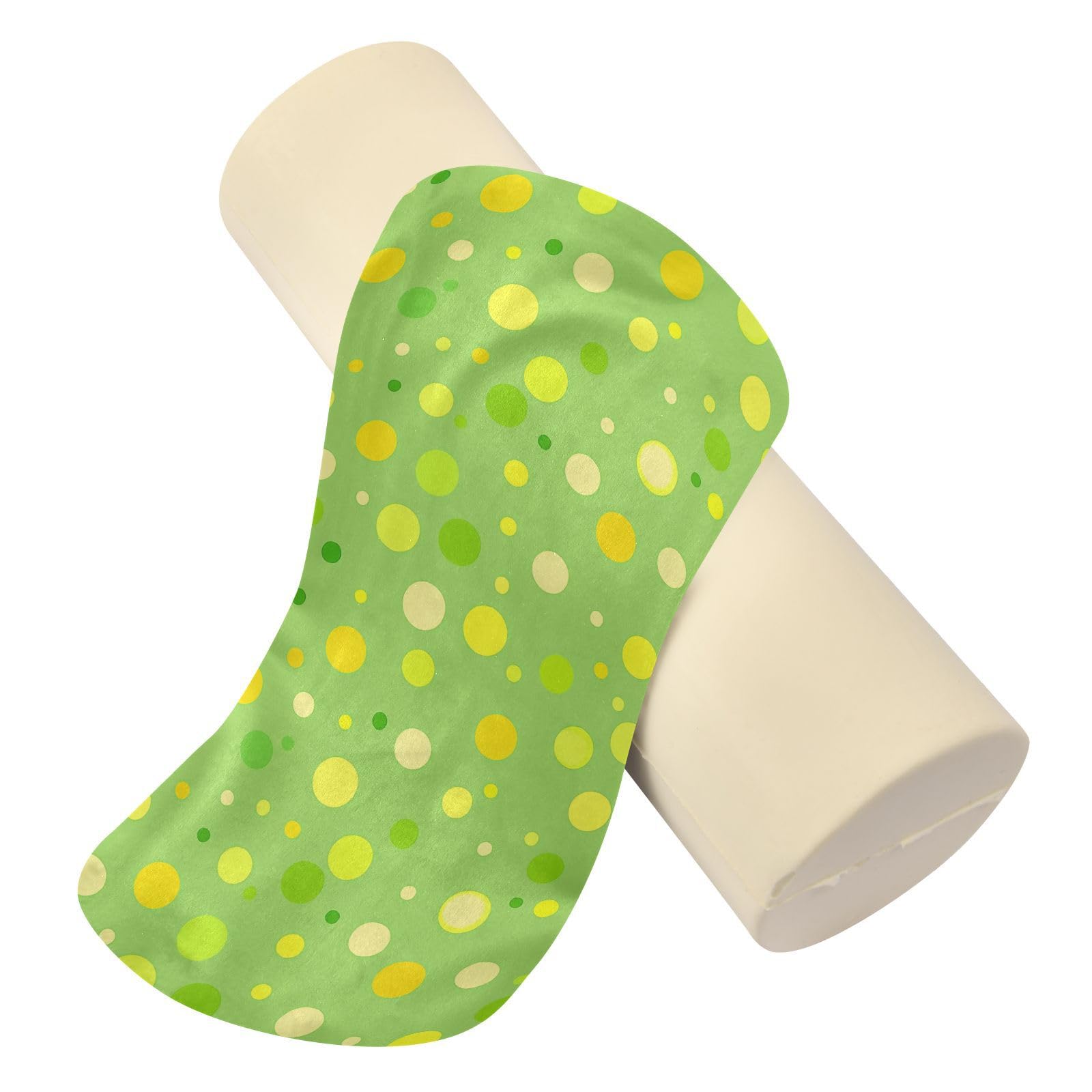 EtherSpher Modern Rounds Dots Green Decorative Small Neck Roll Pillow Decorative Cylinder Neck Pillow Cylinder Roll Neck Roll Covers with Zipper Rollo Cervical para dormir