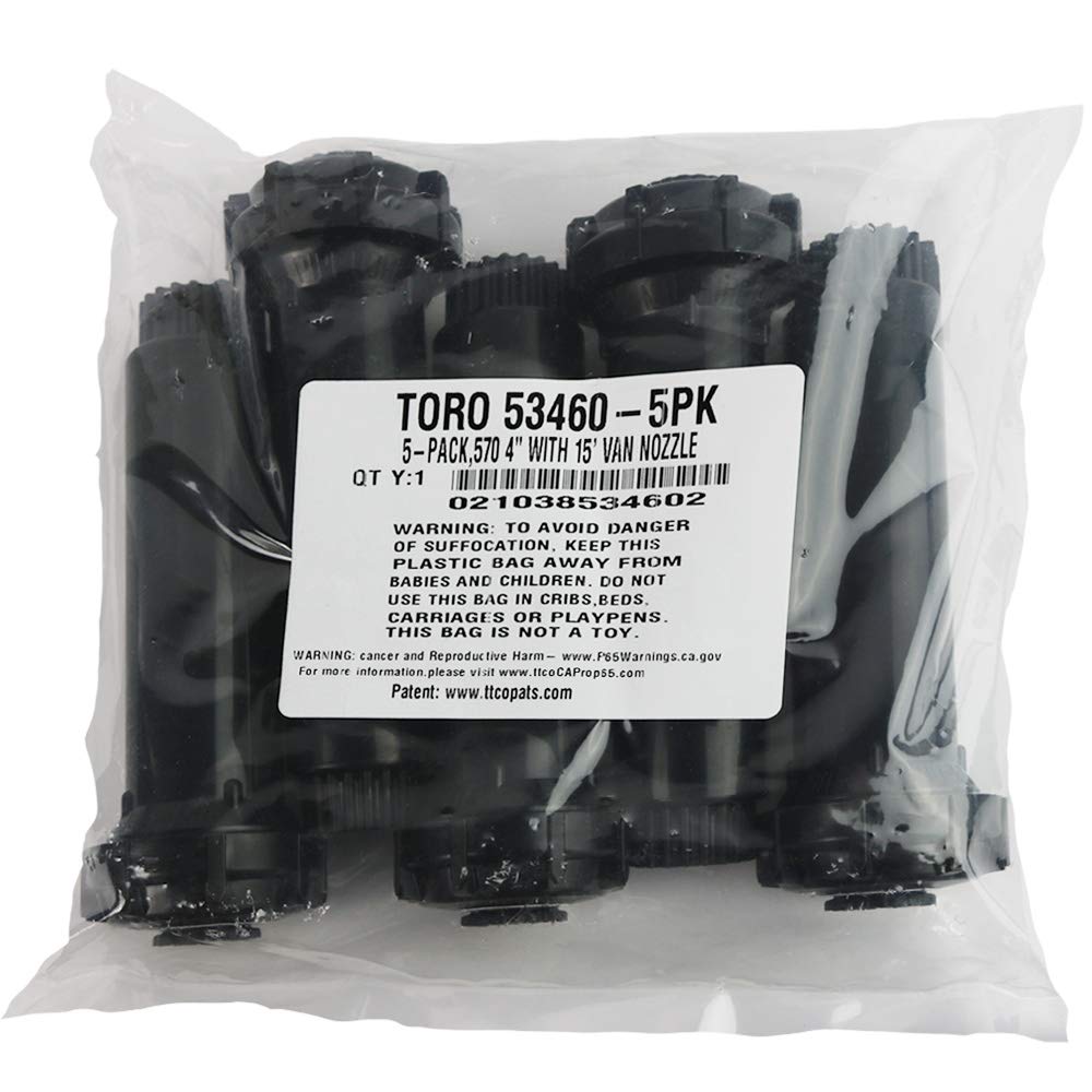 Toro 53460 5-Pack, 570 Series 4 "15 'Irrigatore pop-up ugello regolabile, nero