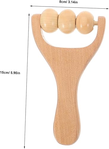 Miniatura 2 de Rodillo de masaje de pie trasero de mano, herramienta de terapia de madera para acupunto rodillo de pierna masajeador de relajación para viajes en