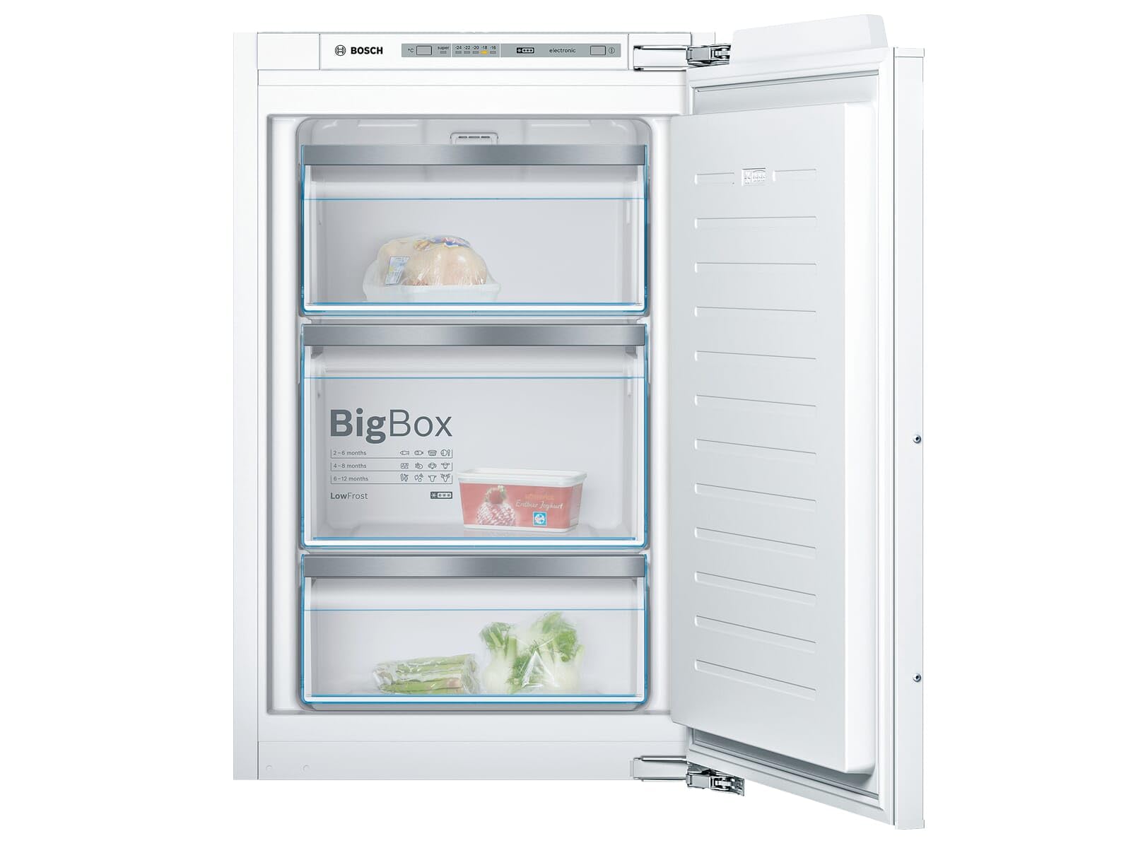 Bosch GIV21ADD0 Serie 6 Einbau-Gefrierschrank / A+++ / 104 kWh/Jahr / 95 L / LowFrost / BigBox, Einbau, 88 x 56 (EEK D)