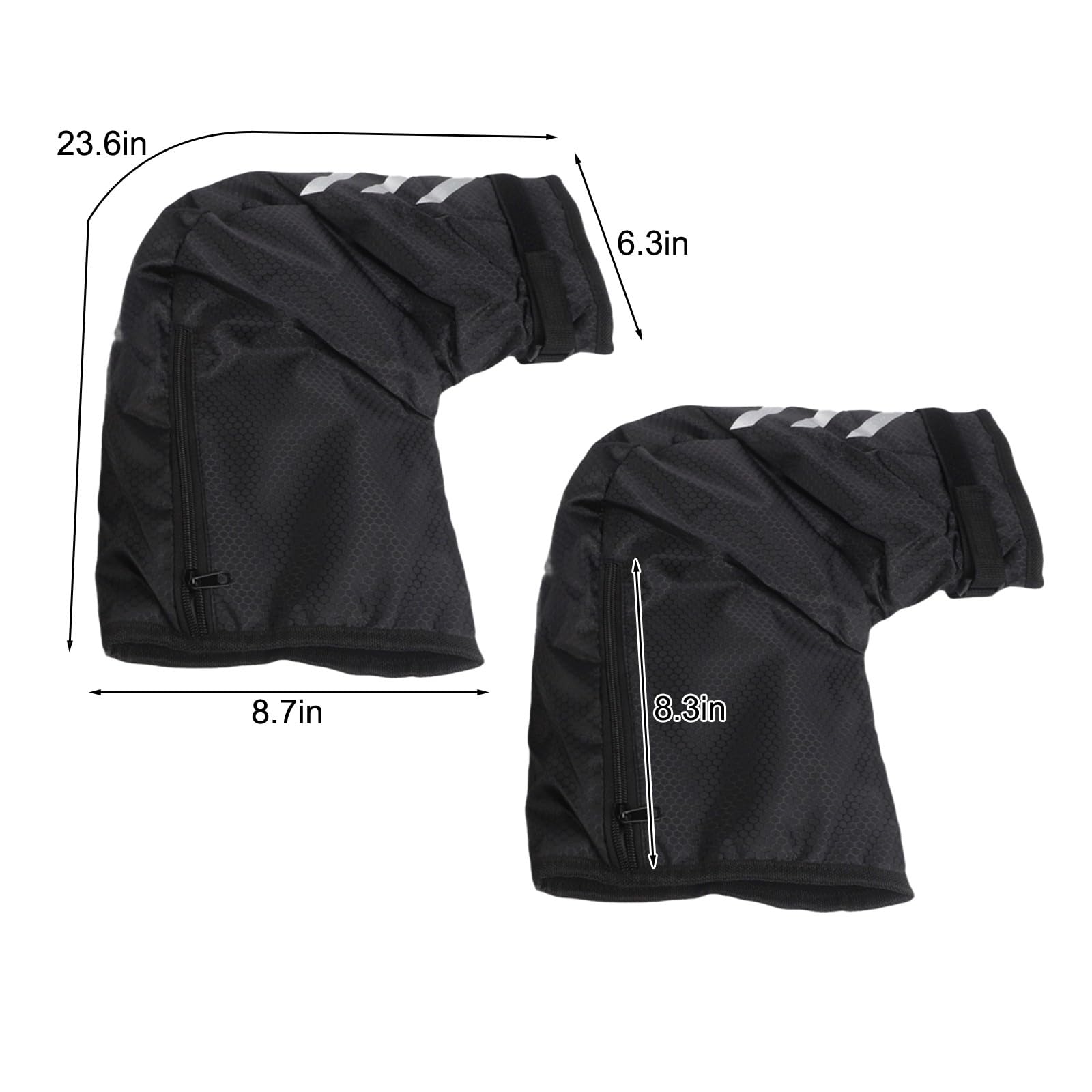 Manoplas para manillar de bicicleta, guantes de ciclismo de invierno para bicicletas eléctricas de montaña con almohadillas reflectantes, impermeables, resistentes al viento, fundas cálidas