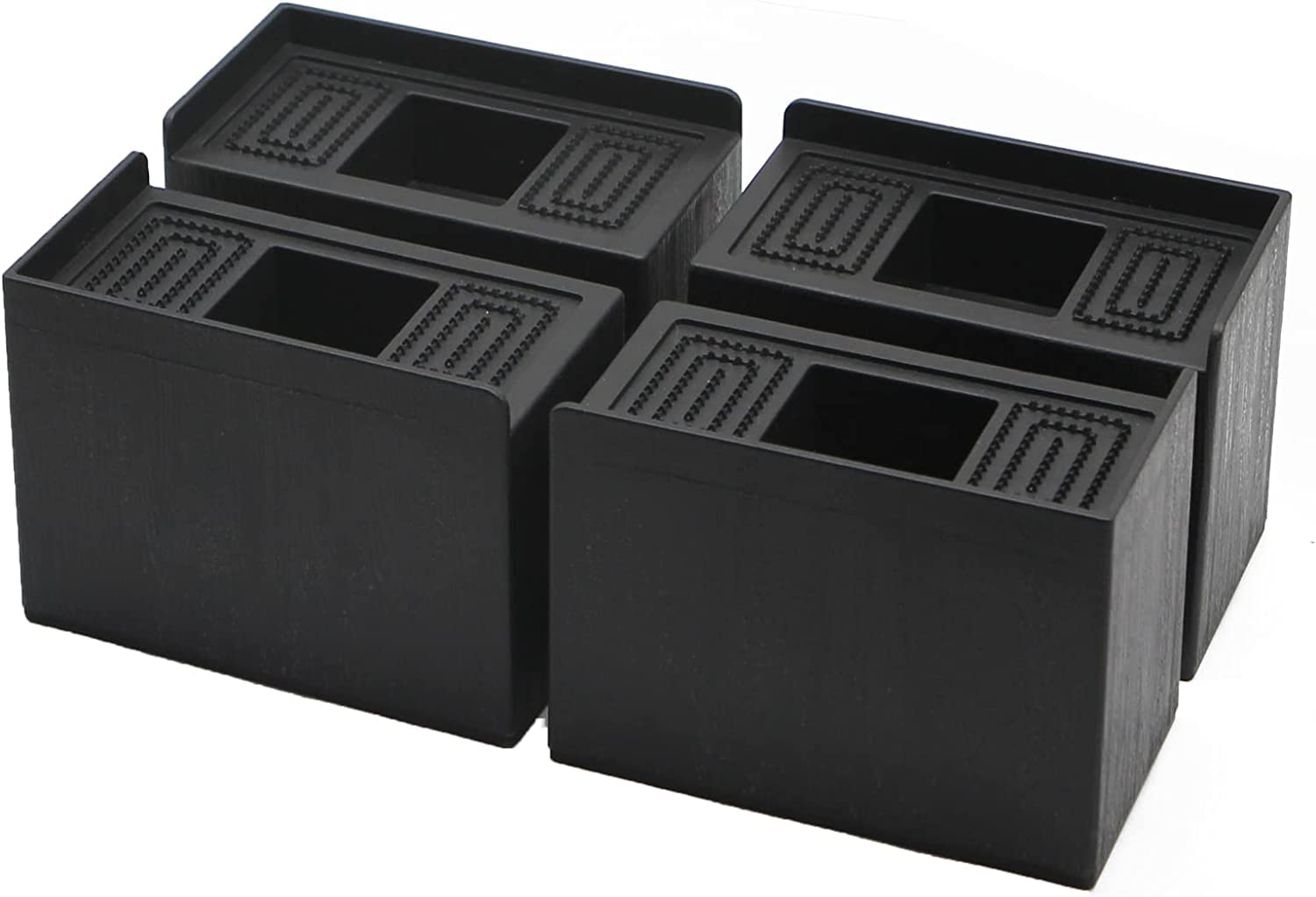 MQUPIN Bed Furniture Risers 3 inch (Rectangle-Black)