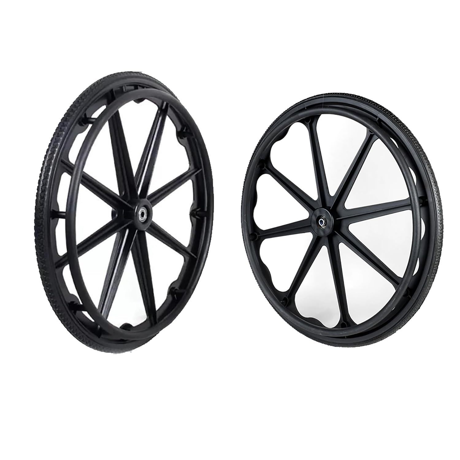 Rueda di Recambio para Sillas de Ruedas 24 Pulgadas, Neumático Accesorios para Sillas de Ruedas Negras Rueda Trasera, No Inflables Neumáticos(24in-2PCS)