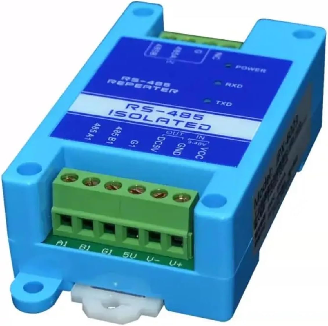 1Pcs Industrial Grade 3-Terminal Fully Isolated RS485 Repeater Protection Signal Amplification Anti-Interference Extender(JPX6025 y Adaptor)