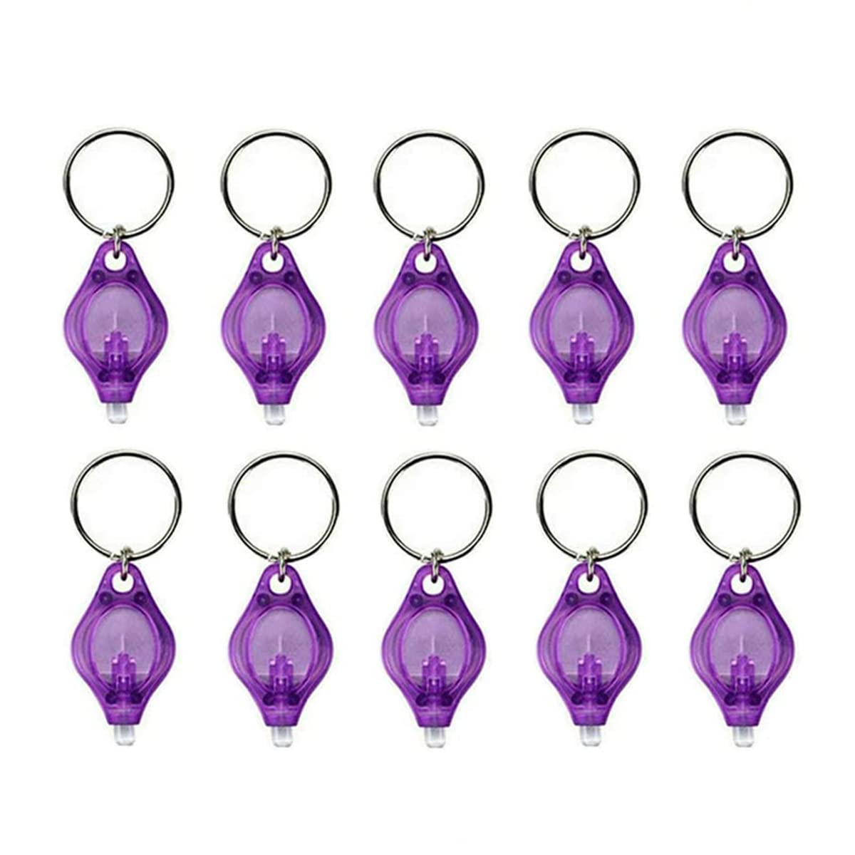Unifizz Mini UV Light Keyring Money Checker, Spot Fake Counterfeit Polymer & Paper Bank Note Detector, Keychain Key Ring Light Torchl, Purple, 10 Pcs