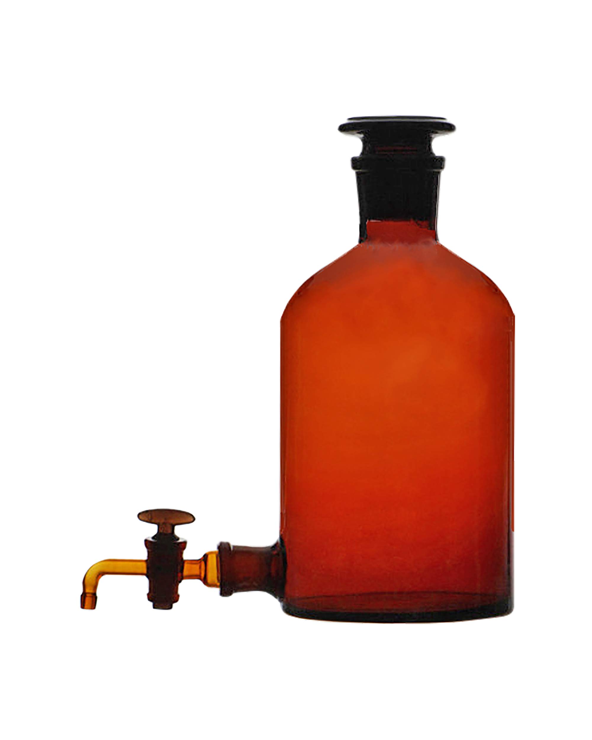 2500 ml Braunglas-Absaugflasche mit Auslass for Schläuche – Borosilikatglas 3.3, Bodenstopfen,(84.5Ounces)