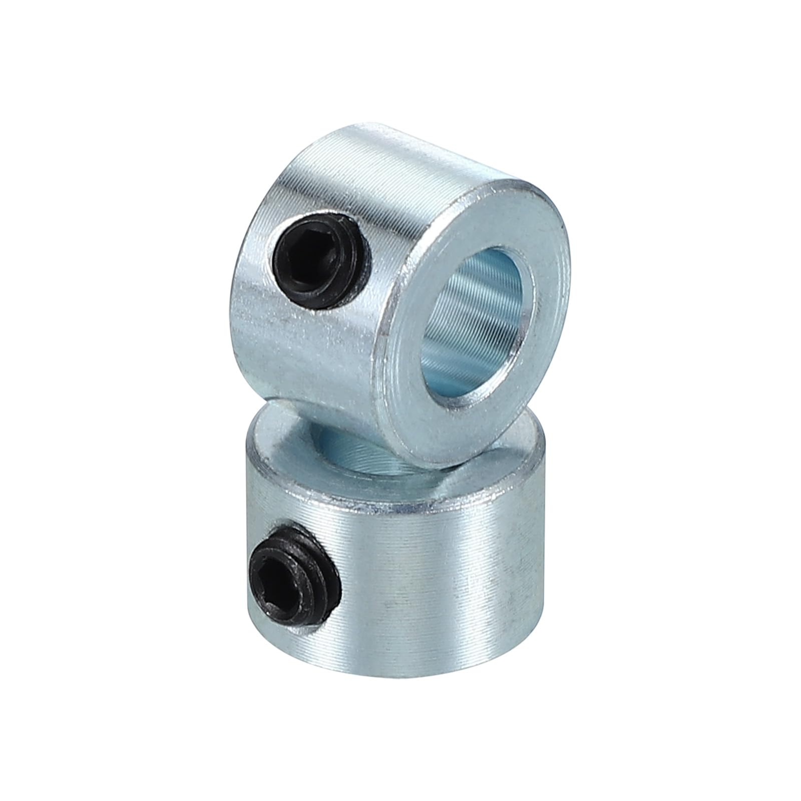 Photo 1 of PATIKIL Bore 1/4" Shaft Collar 1/2" OD 5/16" Thickness, 2 Pack Carbon Steel Zinc Plated Landing Gear Stopper Wheel Collar with M4 Set Screw for Machine Tools Industry, Silver