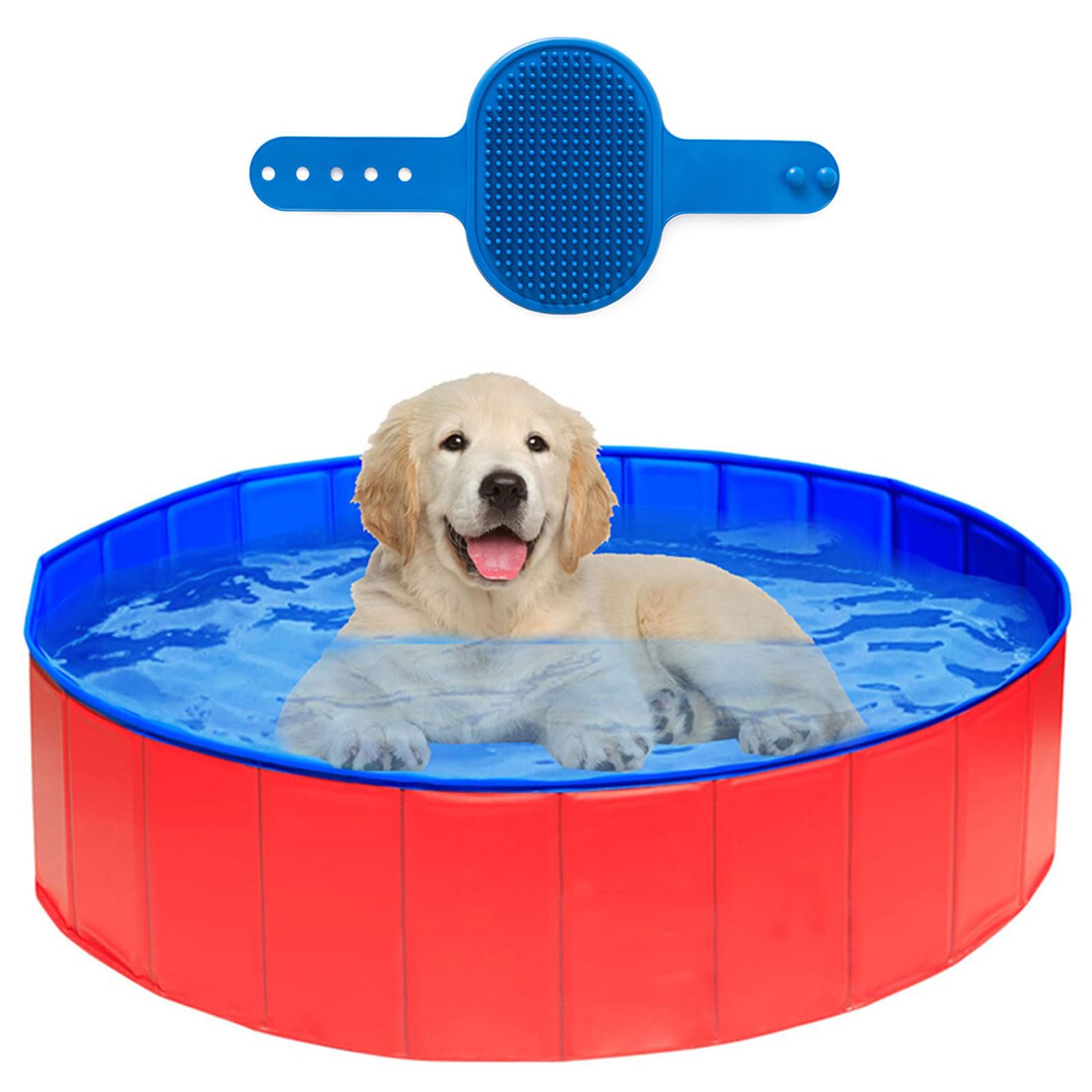 Piscina per Cani Pieghevole,Piscina per Cani 60 x 20 cm,Antiscivolo Vasca da Bagno per Animali,Portatile Vasca da Bagno per Animali,Portatile Animali Domestici Piscina Bagno per Cani