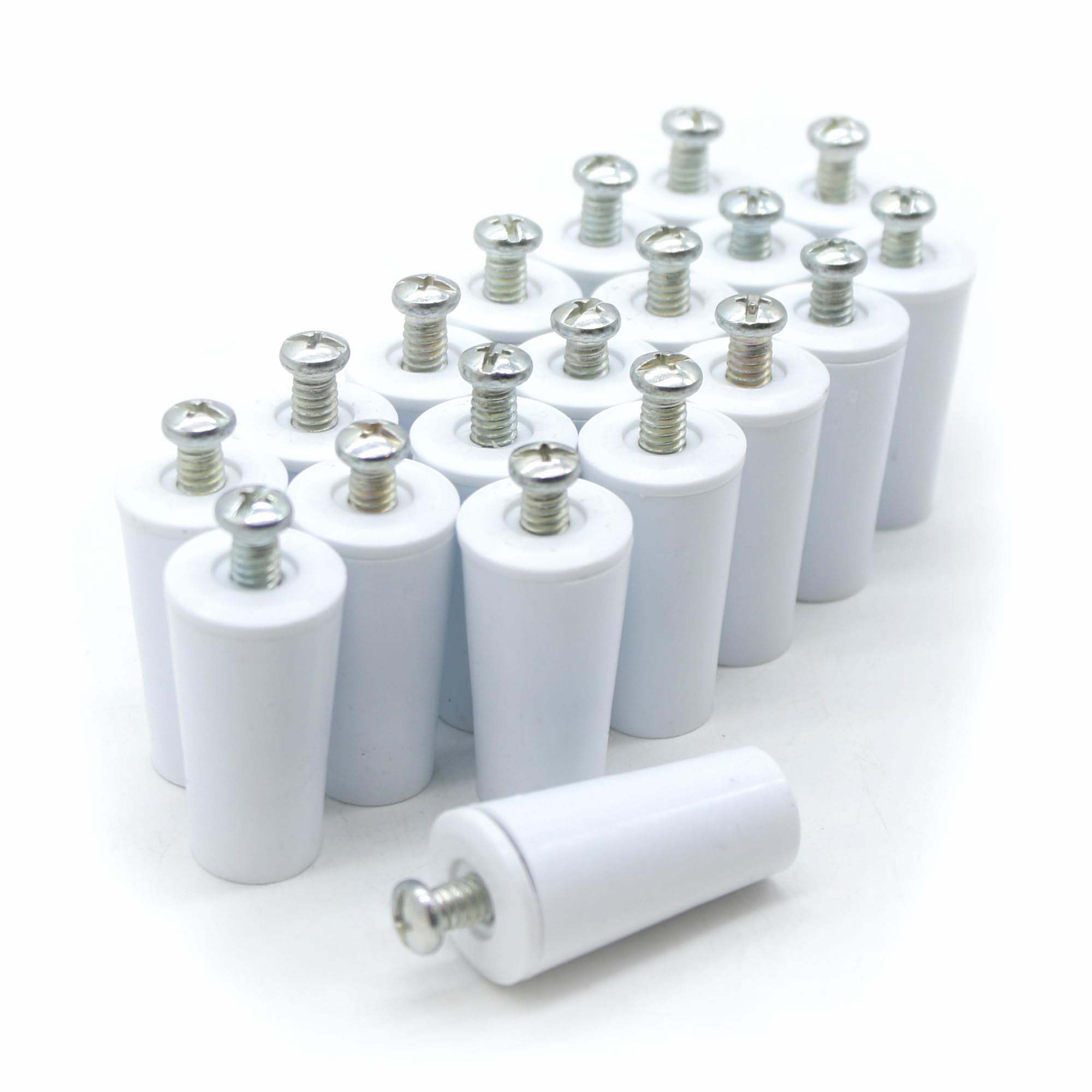 DOJA Barcelona Roller Shutter Stopper - Pack 20 White - PVC 60mm, Plastic Shutter Stoppers, Replacement Roller Blind Stops, Accessories Shutters Buffer Window Blind Stop Buffer Stopper for Rolling