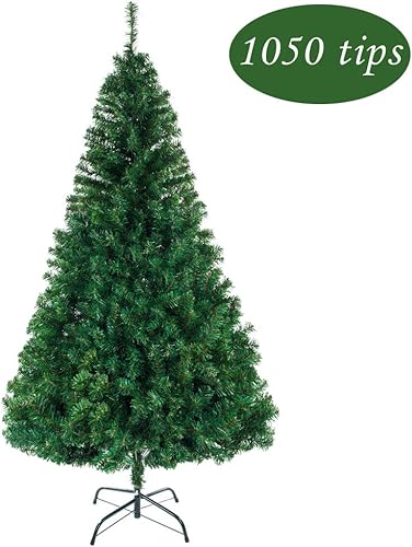 Miniatura 2 de Bonnlo Árbol de pino artificial de Navidad mejorado de 6 pies sin luz con patas mentales resistentes, rama completa de 1050 puntas para interiores y