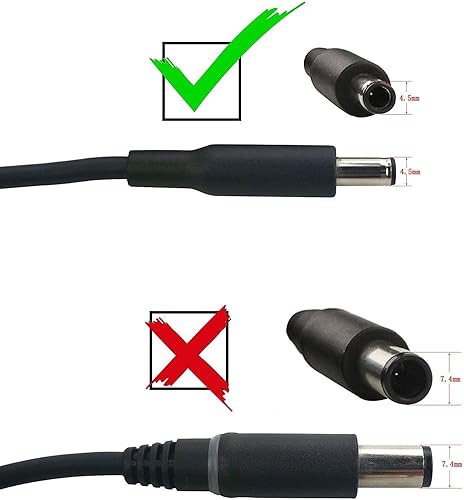 Miniatura 3 de Nuevo adaptador de CA de repuesto de punta de 65 W y 0.177 in para Dell Inspiron 5551, Inspiron 5555, Inspiron 5558, Inspiron 5755, Inspiron 5758,