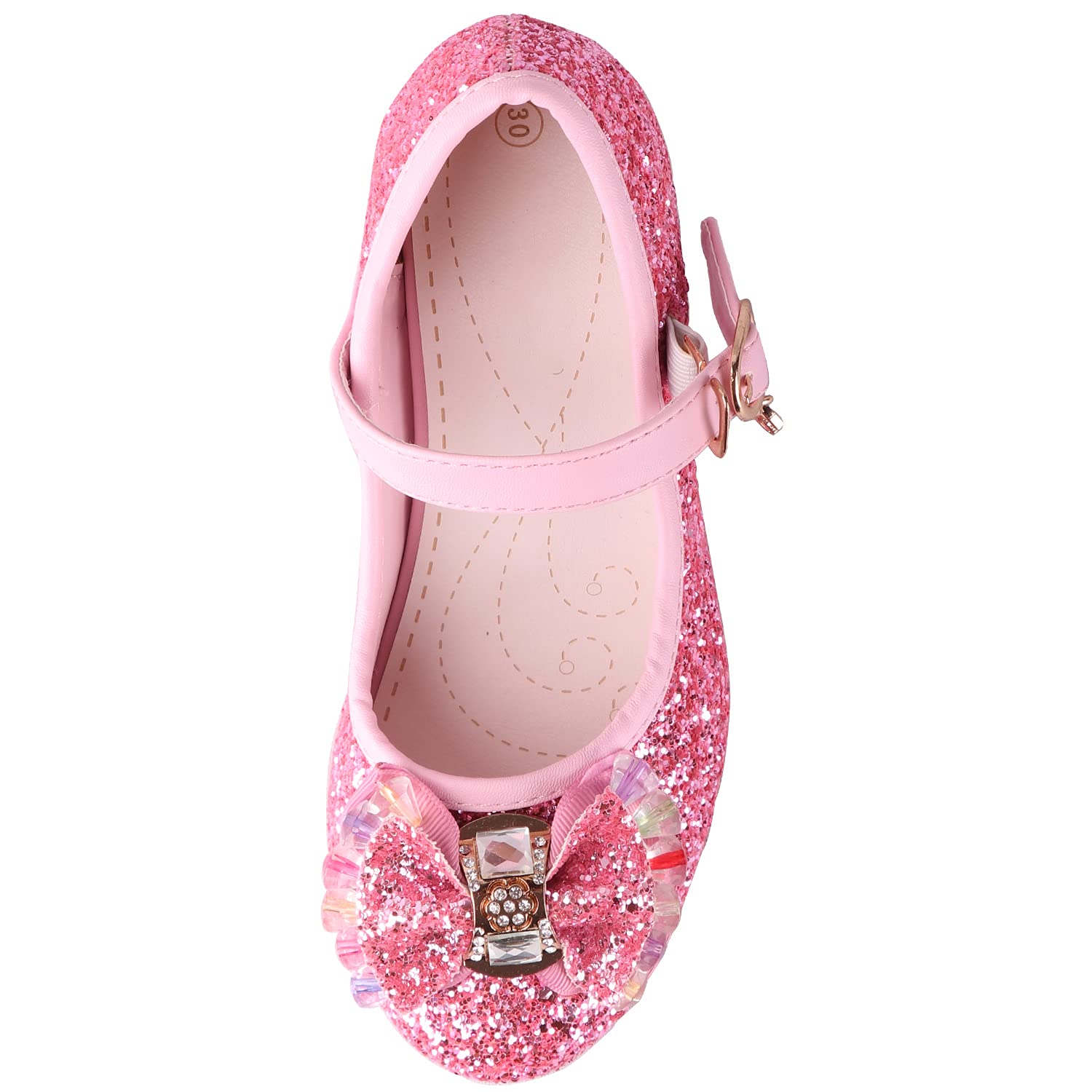 Chaussure Ballerines Princesse Fille à Talon Paillette pour Déguisement Ceremonie Mariage Carnaval Fête