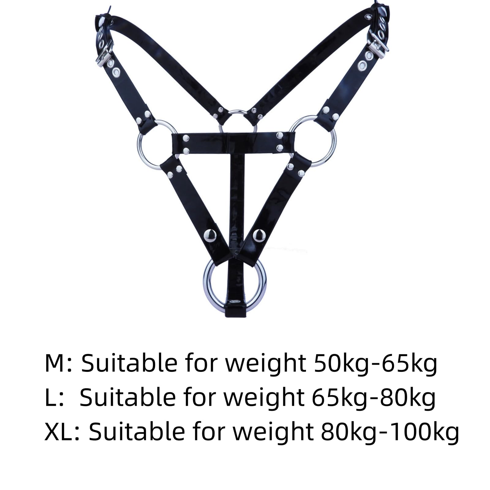 Cinturón De Castidad Para Hombres Calzoncillos De Cuero Ajustable Pantalones De Castidad Con 3 Anillos Jaula De Castidad Dispositivo Adulto SM Bondage Juguetes Sexuales (L)