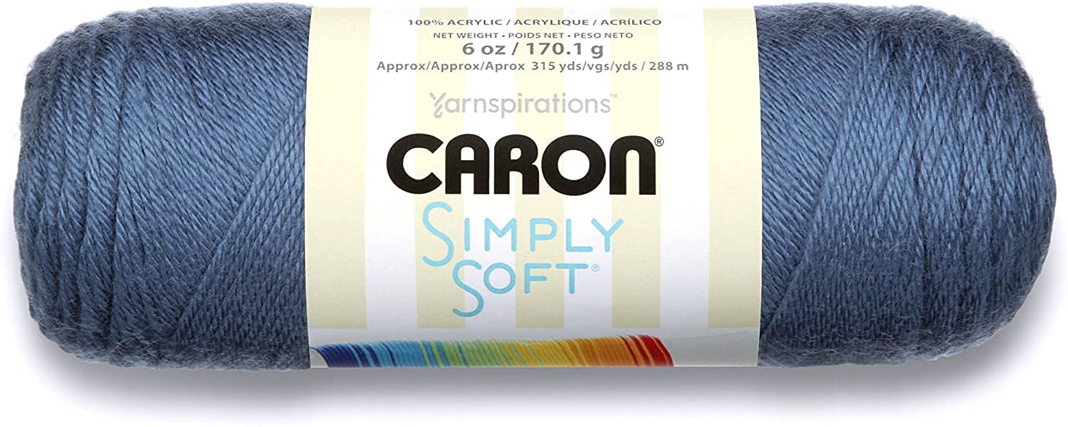 Caron Simply Soft Acrylic Aran Knitting Wool Yarn 170g - 9710 Country Blue
