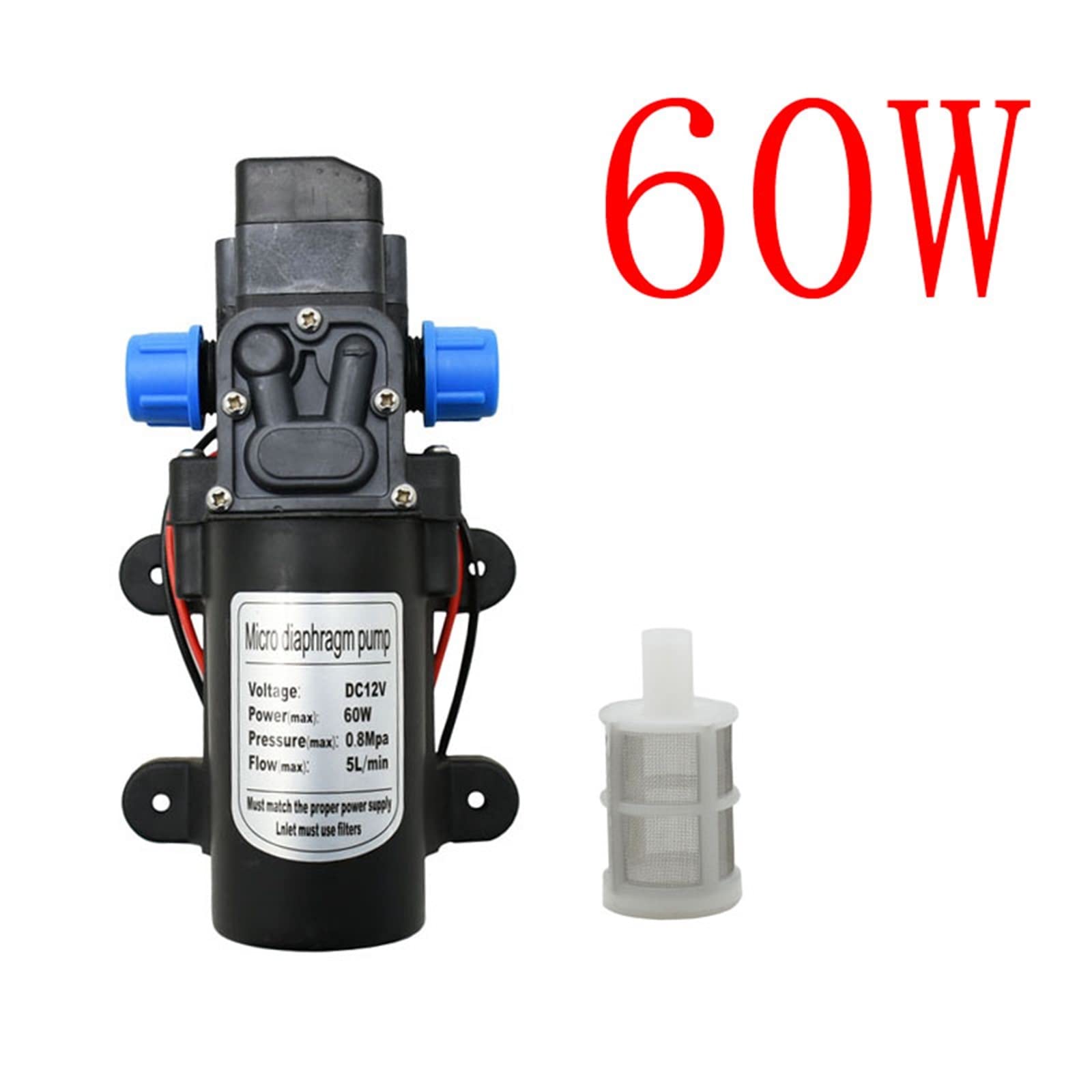 Pompa Dell'acqua Ad Alta Pressione DC 12Volt 60W Pompa A Membrana For Pistola Ad Acqua For Autolavaggio Irrigazione Del Giardino