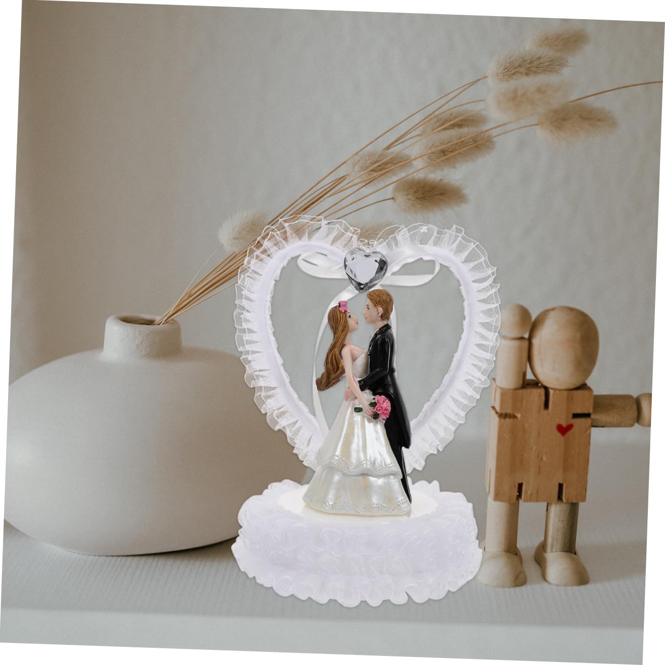 Kristall Brautpaar Figur Hochzeitstorte Deko Romantisches Tischdeko Klein