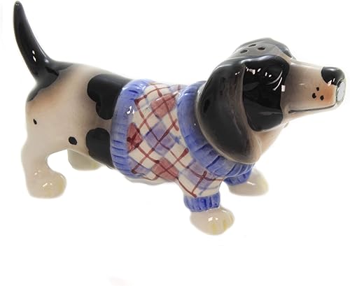 Miniatura 3 de Pacific Giftware Kissing Basset Hounds in Sweater Nothing but a Hound Dog - Juego de salero y pimentero magnético